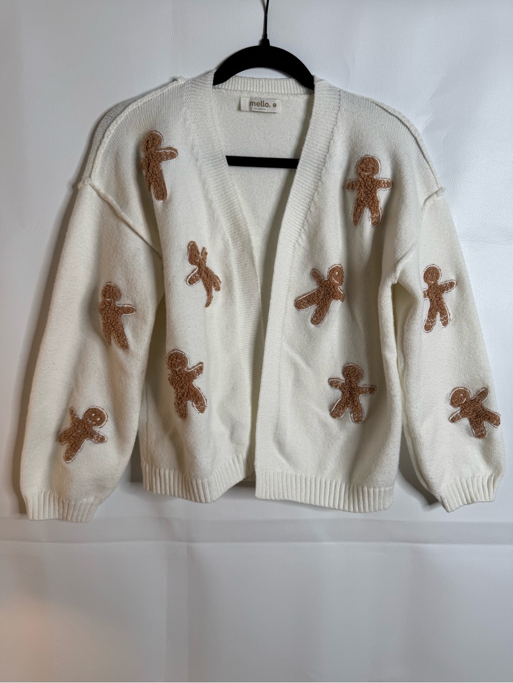 Mello Cream Gingerbread Patch Open Cardigan